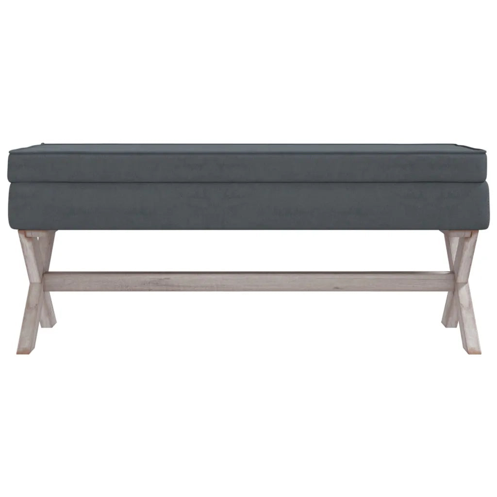Sgabello Portaoggetti Grigio Scuro 110x45x49 cm in Velluto 344526