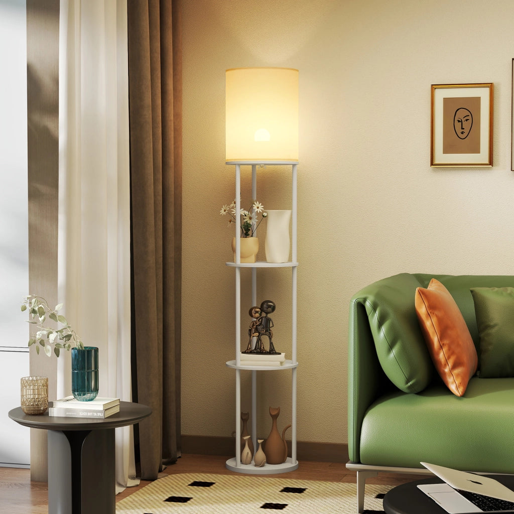 Lampada da terra con ripiani ¨C Minimal ¨C 3 temperature colore telecomando bianco