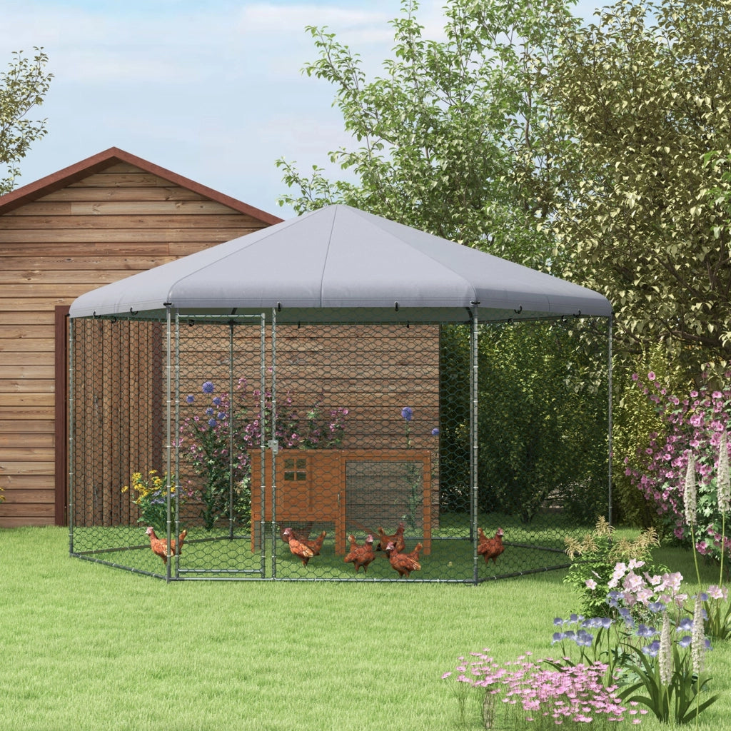 Recinto per Galline con Tetto ¨C zephmum ¨C Acciaio 4x3.5x2.6m
