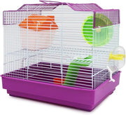 Gabbia per hamster BPS-1175 con ciotola per cibo, ciotola per acqua, ruota, casa speciale - colore casuale (33 x 23 x 30 cm)