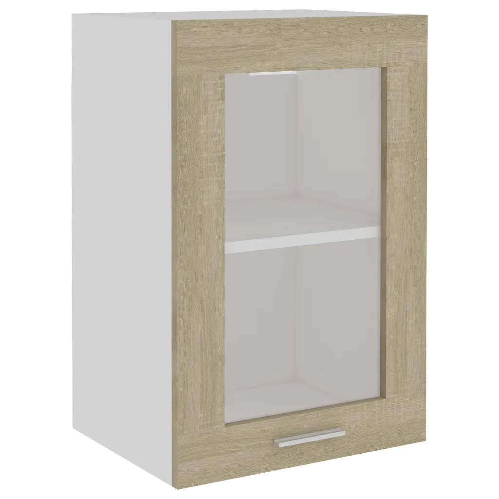 Mobile Pensile con Vetro “Lyon” Rovere Sonoma 40x31x60 cm 802508