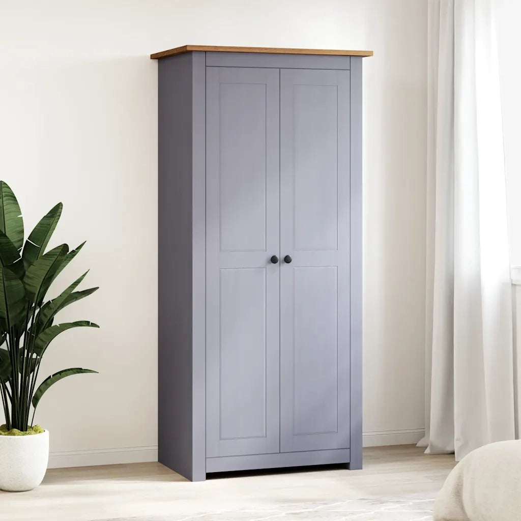 Armadio Grigio 80x50x171,5 cm Legno Massello Pino Panama Range