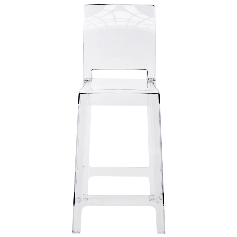 Set di 2 sgabelli da bar plastica trasparente sedie da bar sedia alta cucina moderno