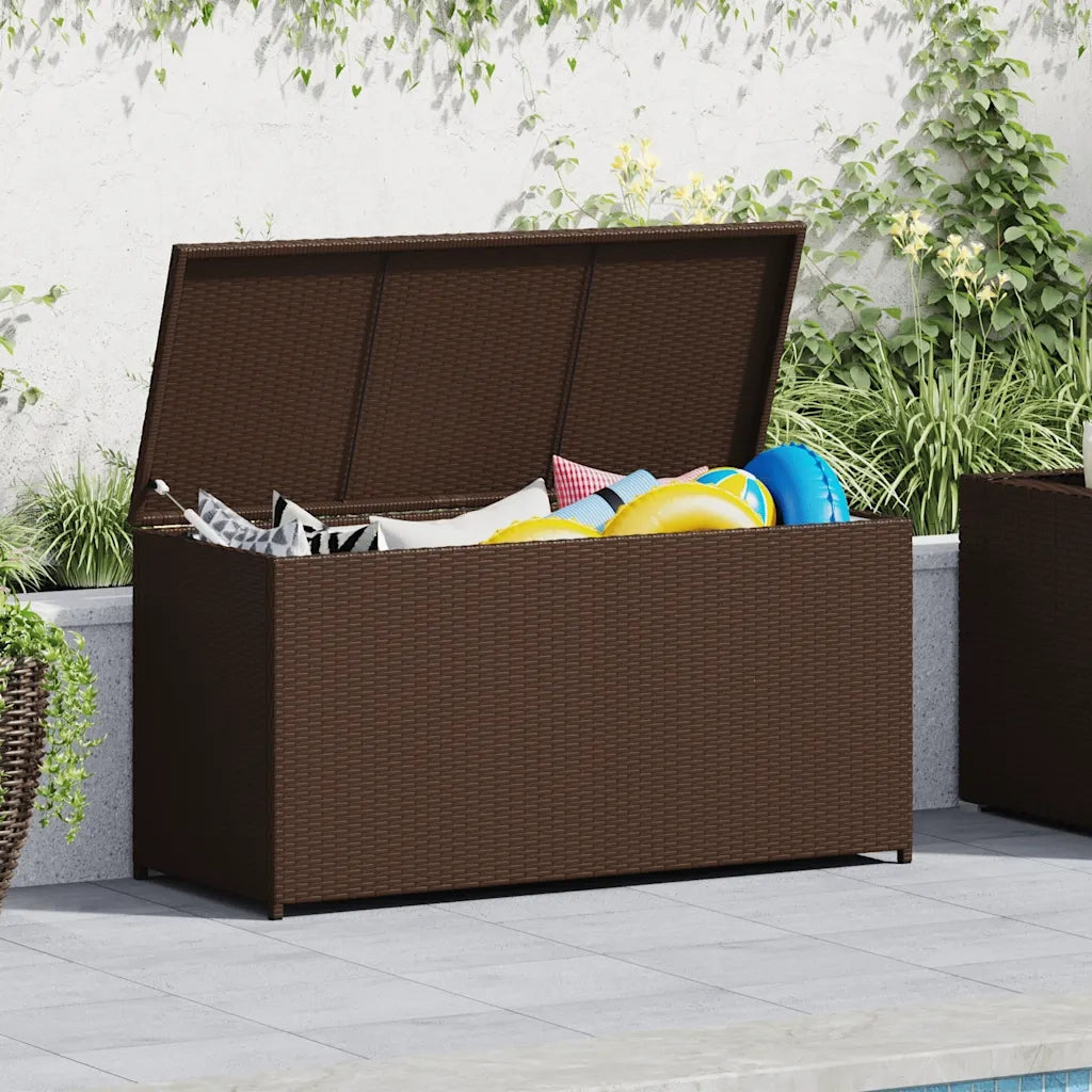 Baule da Giardino Marrone 120x50x60 cm in Polyrattan 42499