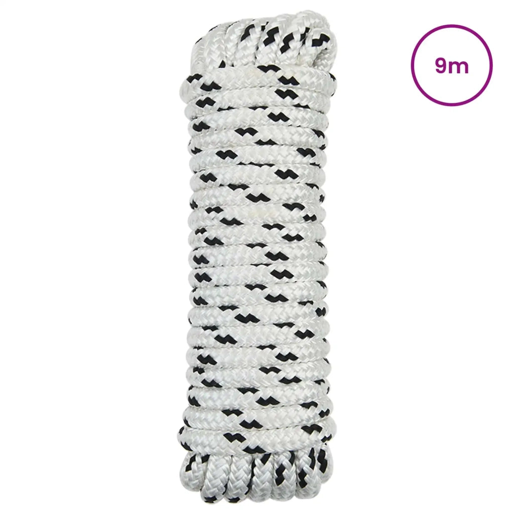Corda da Barca 9 m 1 Bianco e Nero Poliestere 42029752