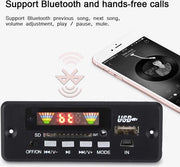 Decoder MP3 per auto - modulo audio Bluetooth radio FM con telecomando - supporto SD / FM / AUX / USB - chiamata in auto senza mani (nero)