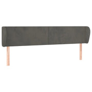 Testiera | Testata ad Orecchio Grigio Scuro 183x23x78/88 cm in Velluto
