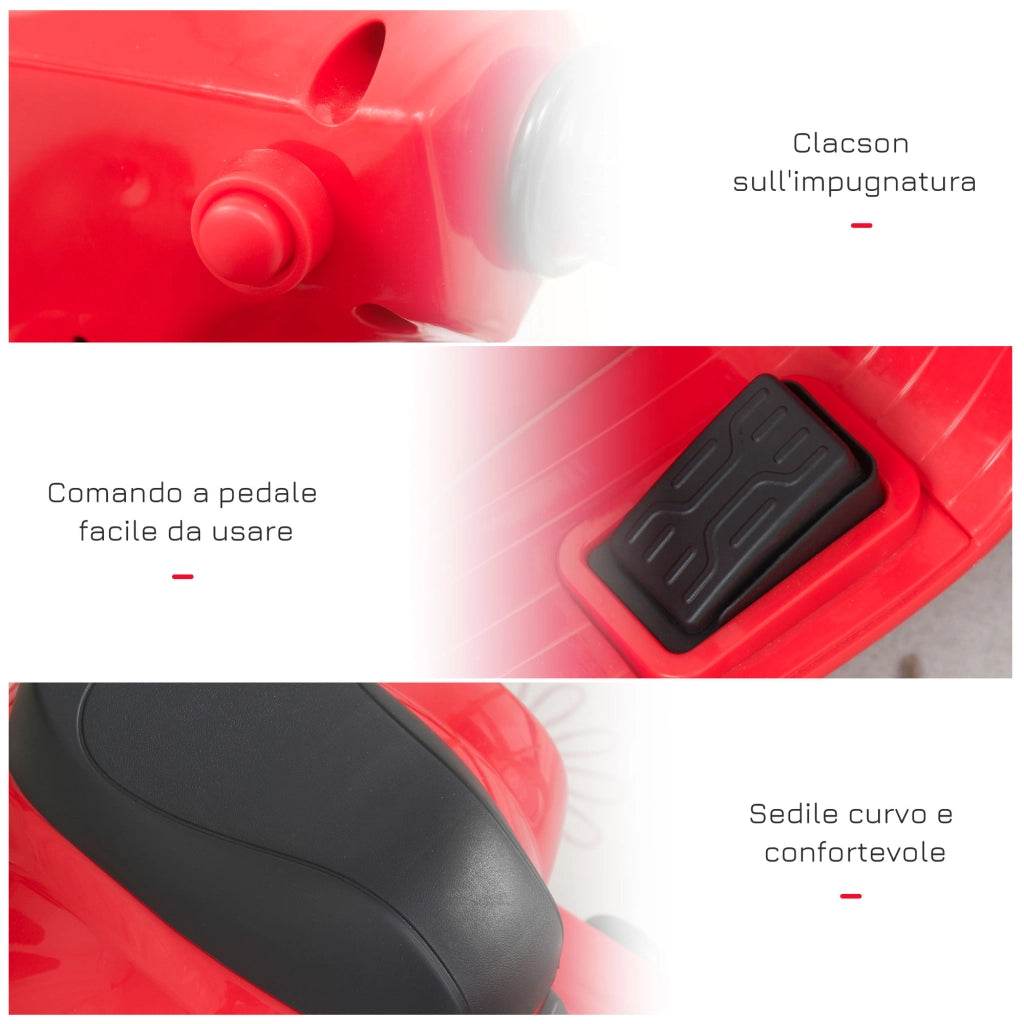 Moto Elettrica Bambini Vespa ¨C Minimal ¨C Rosso 66.5x38x52 cm