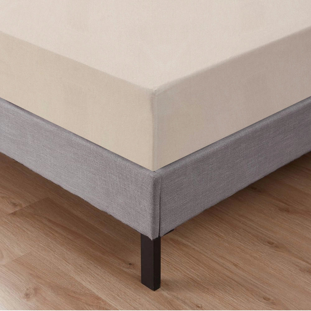 Lenzuolo Sotto Con Angoli Elastici 100% Puro Cotone  Beige - Singolo