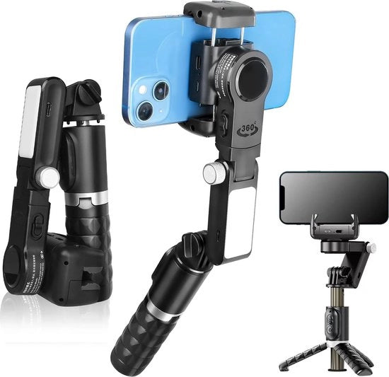 Stabilizzatore per Smartphone - Kit per Immagini Stabilizzate - Vlog Kit - per Dispositivi iOS e Android - Antishock