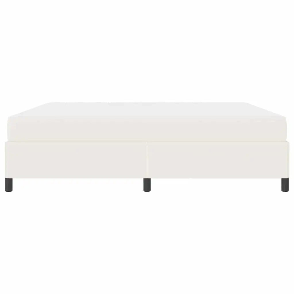 Struttura del letto con materasso Crema 200 x 200 cm Tessuto