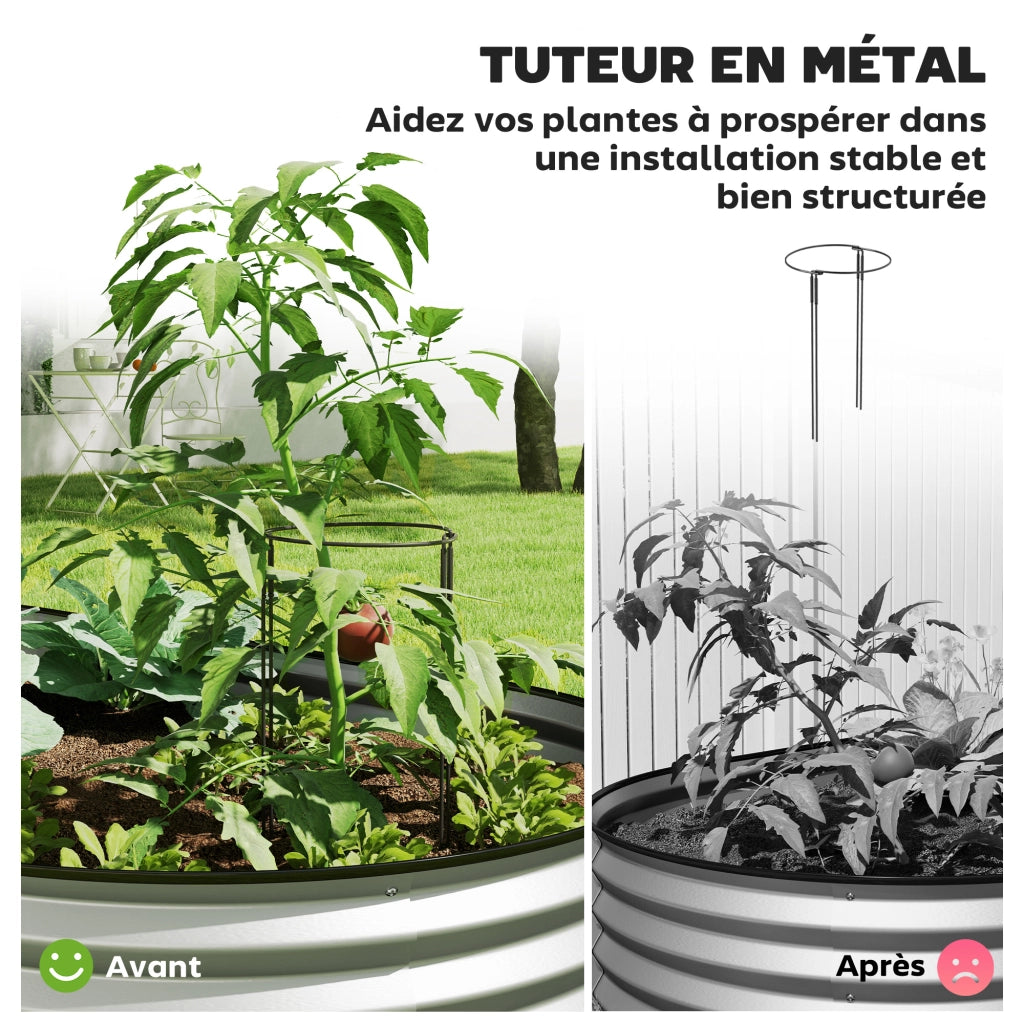 Fioriera Rialzata Giardino ¨C Xylo ¨C Acciaio Galvanizzato Argento 181x93x30cm