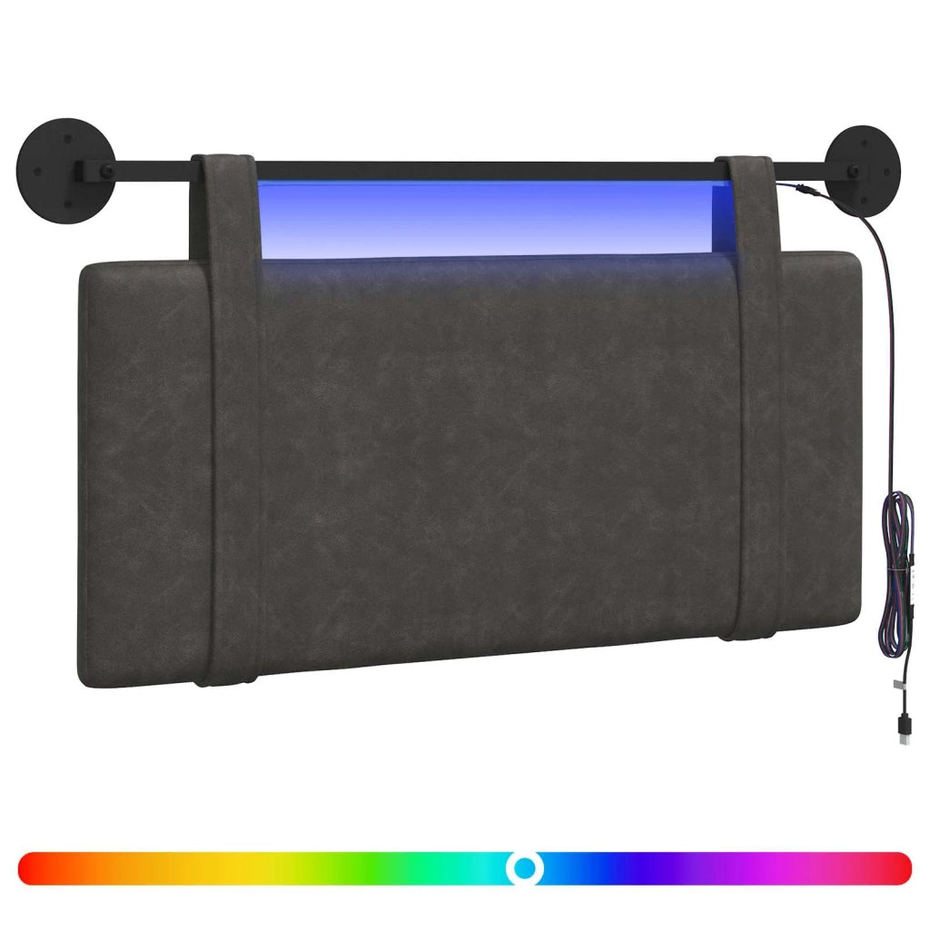 Testiera sospesa Con luce LED Nero PU Antico 3423829