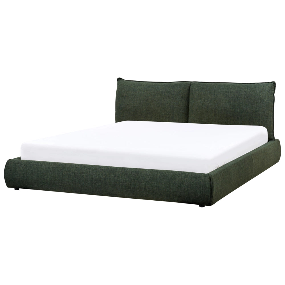 Letto matrimoniale imbottito in tessuto verde scuro 180 x 200 cm stile classico camera da letto