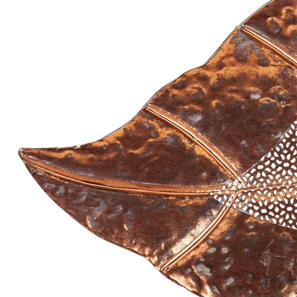 Foglia decoro metallo dorato 77,5x41x5h