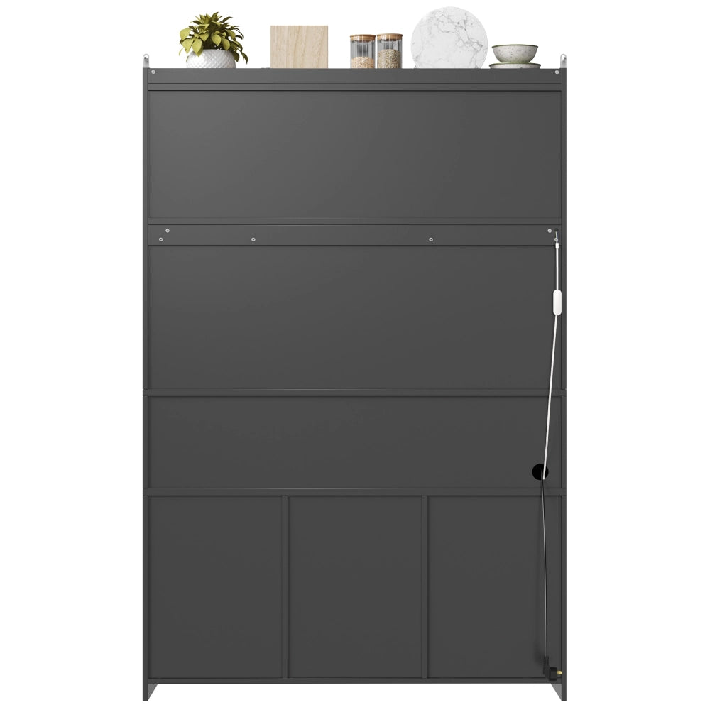 MOBILE DA CUCINA 120x40x181,7 cm Nero in MDF con USB e LED