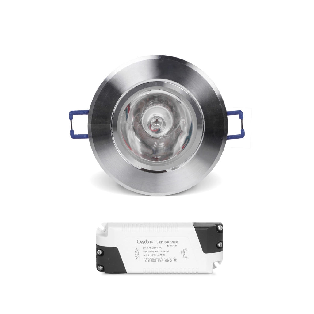 Faretto da incasso orientabile trasparente 3w luce multicolore