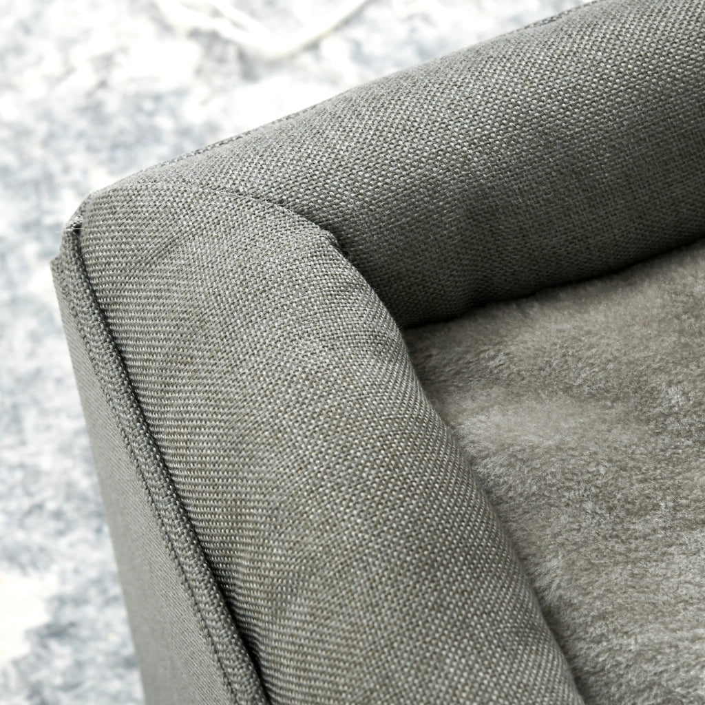 Casa per gatti a 2 livelli con cuscino morbido in peluche ¨C Xylo ¨C grigio 36,5x36,5x33cm