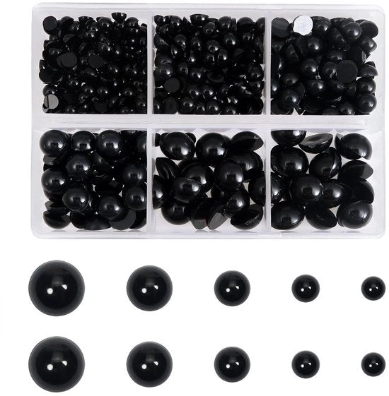 Occhiali di Sicurezza in Plastica - 500 Pezzi - Con Lente Ronde - Dimensioni Variabili 4mm/5mm/6mm/8mm/10mm - Ideali per il Fai da Te