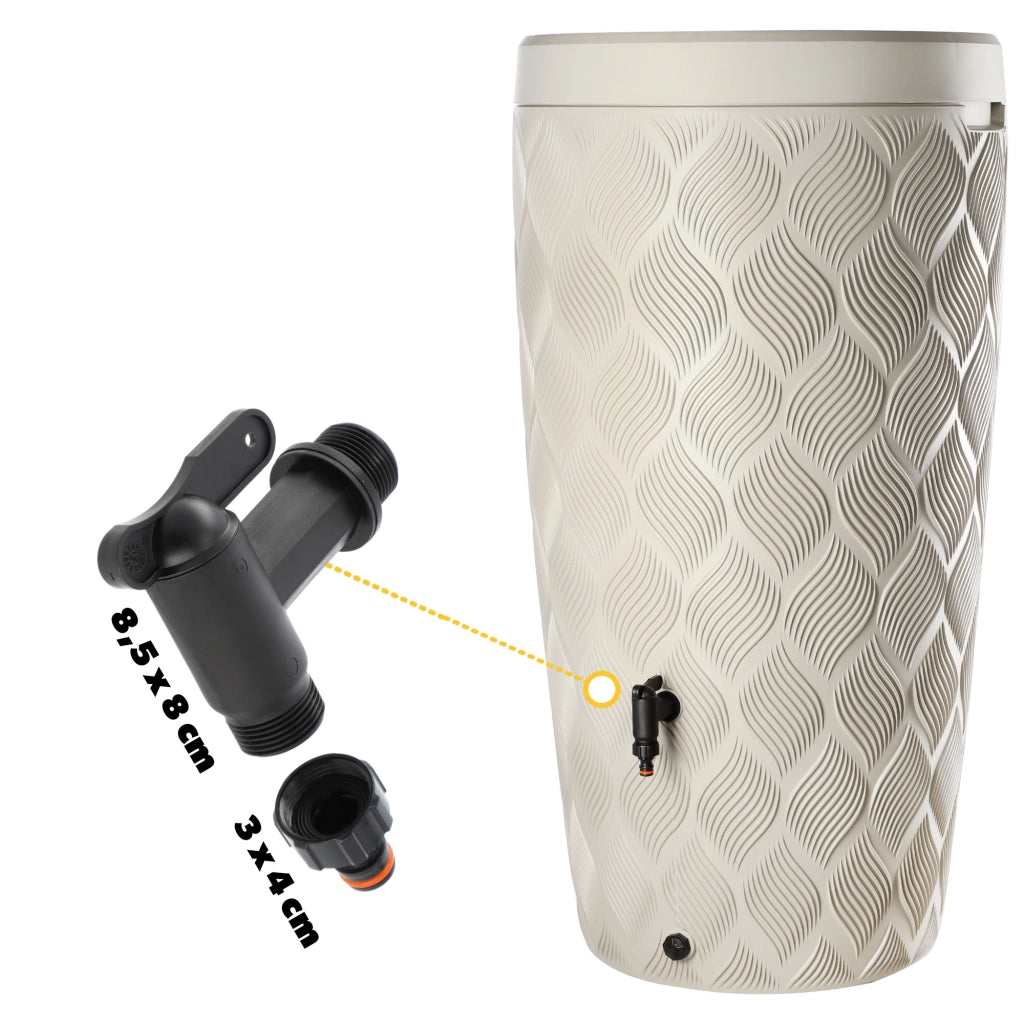 Rubinetto da giardino KADAX da 3/4" con valvola per serbatoio di acqua piovana e barile.