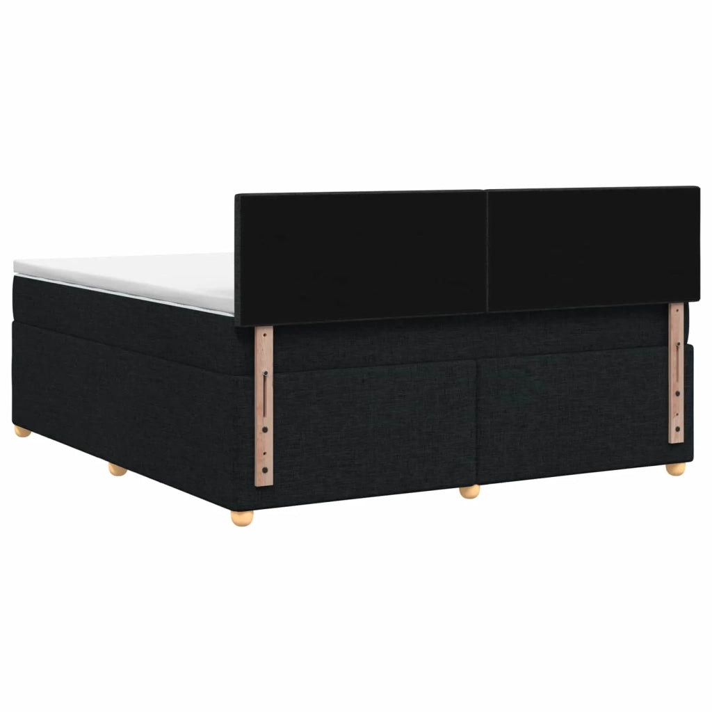 Letto box spring con materasso Nero 140 x 190 cm Tessuto 3450953