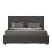 BS COM Letto una piazza e mezza contenitore imbottito 130x210 microfibra grigio