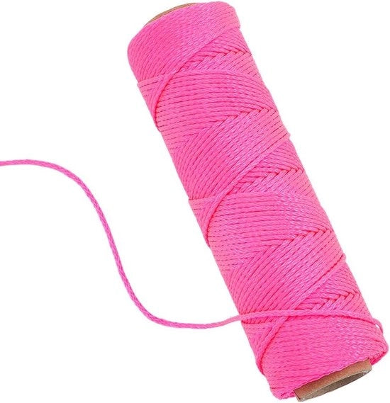 Lina di Nylon Rosa Profonda 250 Ft Lunghezza #18 - Lina per Muratura per Lavori di Muratura - Giardinaggio Progetto DIY.