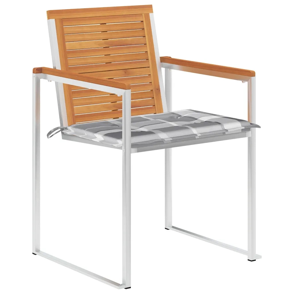 Sedie da Giardino con Cuscini 4 pz in Legno Massello di Acacia 3078484