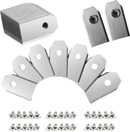Accessori per robot tagliaerba - Messa da 30 pezzi - Acciaio inossidabile - Compatibile con Navimow i105E/i108E - 35 x 18 x 0,75 mm - Tagliaerba robotica