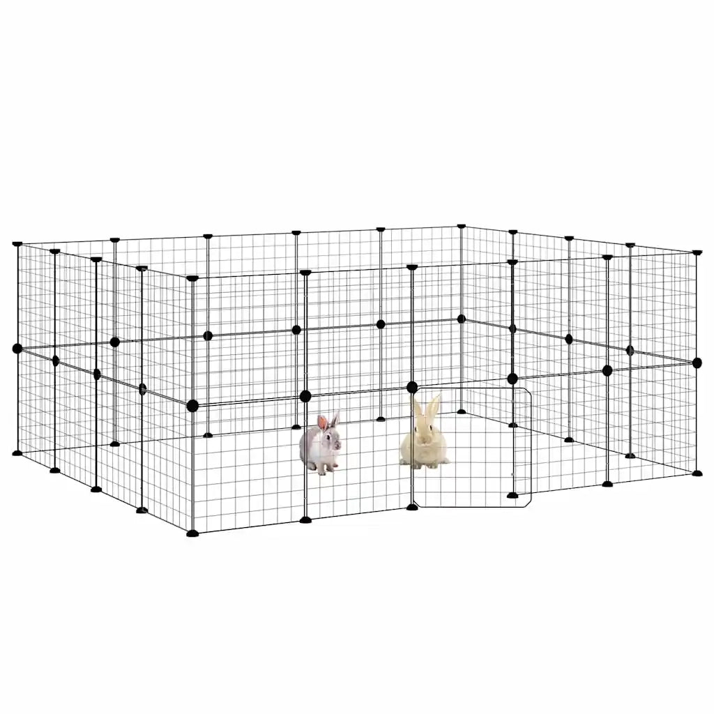 Gabbia per Animali 36 Pannelli con Porta Nera 35x35 cm Acciaio CFW8968142