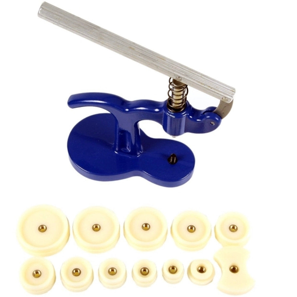 Trade Shop - Pressa Per Orologi Chiudi Casse Posteriore Vetri 12 Tasselli Stampi Riparazioni -