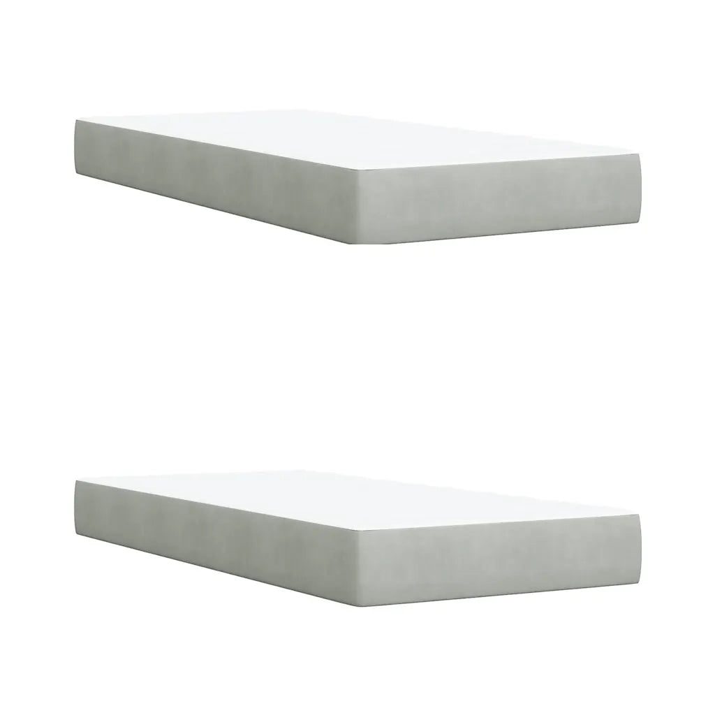 Giroletto a Molle con Materasso Grigio Chiaro 200x200cm Velluto 3287824