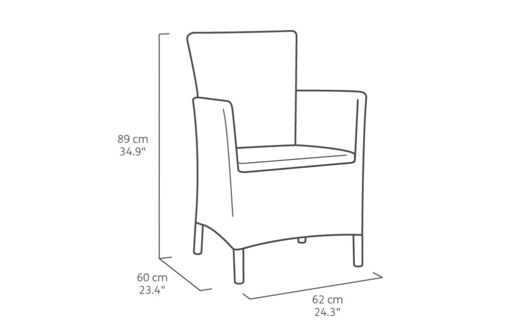 Poltrona da Giardino 62x60x89 cm in Resina Keter Iowa Dining Chari Cappuccino