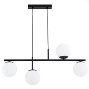 Lampada a sospensione LUNA nera, 4xE14 sfere bianche