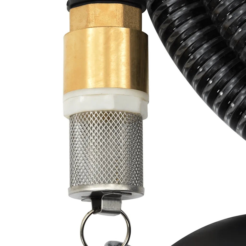 Tubo di Aspirazione con Raccordi in Ottone Nero 1,1" 7 m PVC 151061