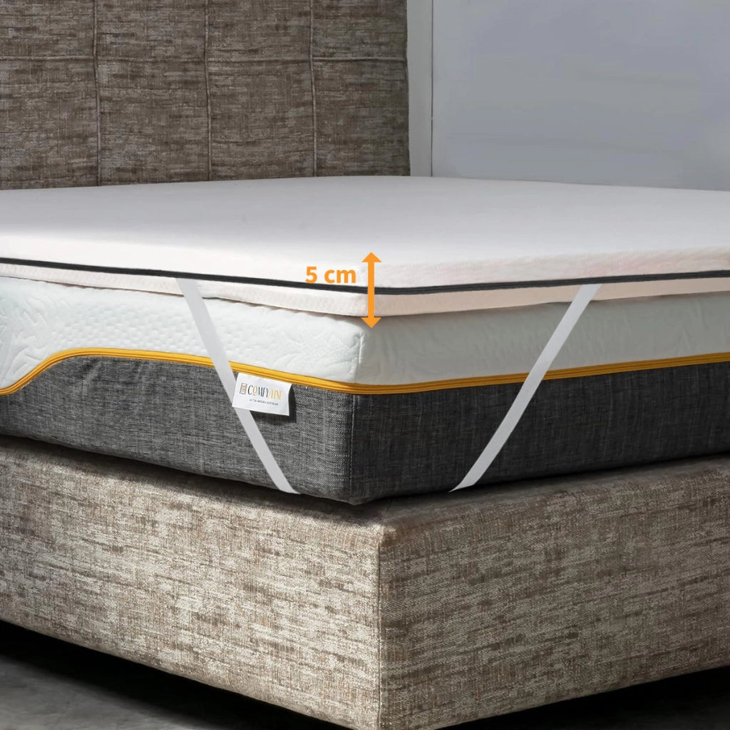 Topper memory H10 Cm molto morbido e avvolgente | TOPPER MEMORY anche per pesi extra singolo 95X190 Cm | Topper design americano sfoderabile con elastici per fissaggio - CUPID H10