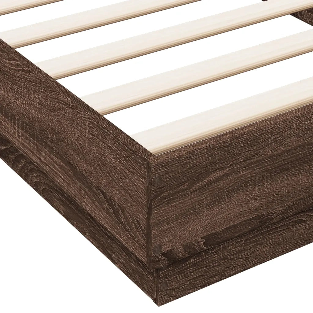 Giroletto senza Materasso Rovere Marrone 100x200 cm Truciolato 839601