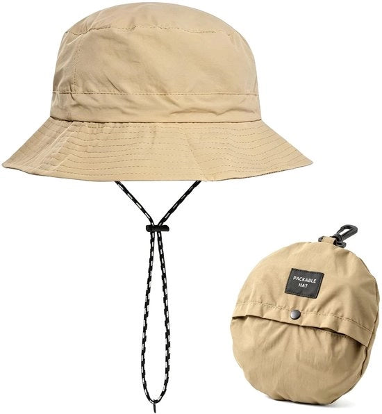 Cappello di Paglia - Ripiegabile - Regolabile - Protezione Solare - Respiro - Cinturino in Pelle - Leggero Polyester