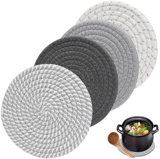 Set di cuscinetti in cotone - resistente al calore e assorbente - set da 4 - materiale naturale