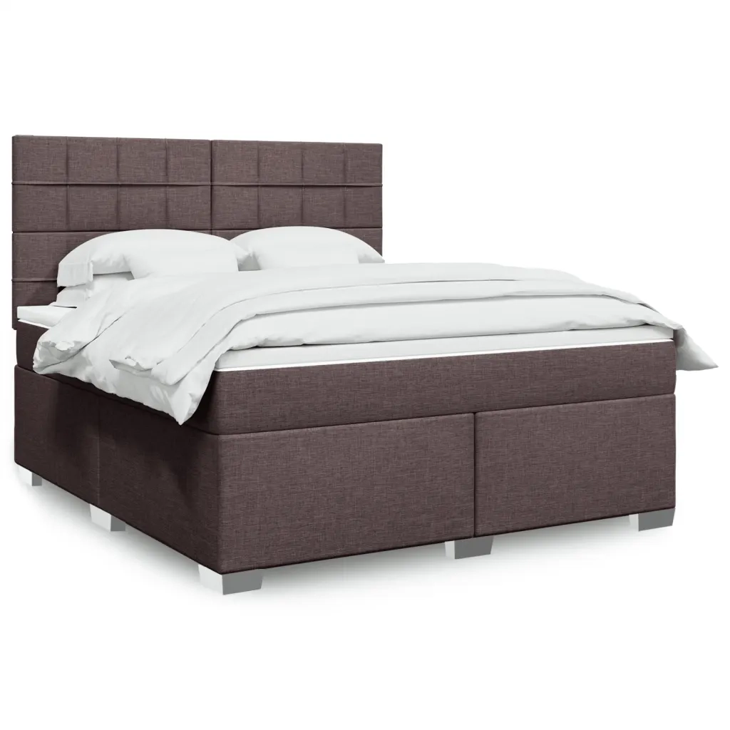 Giroletto a Molle con Materasso Marrone Scuro 180x200cm Tessuto 3292870