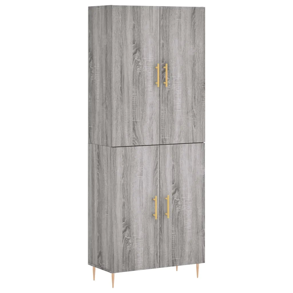 Credenza Grigio Sonoma 69,5x34x180 cm in Legno Multistrato 3195673