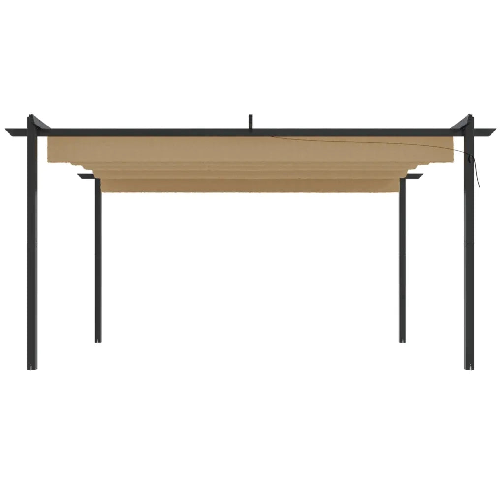 Pergola da Giardino con Tetto Retrattile 4x3 m Tortora 318539