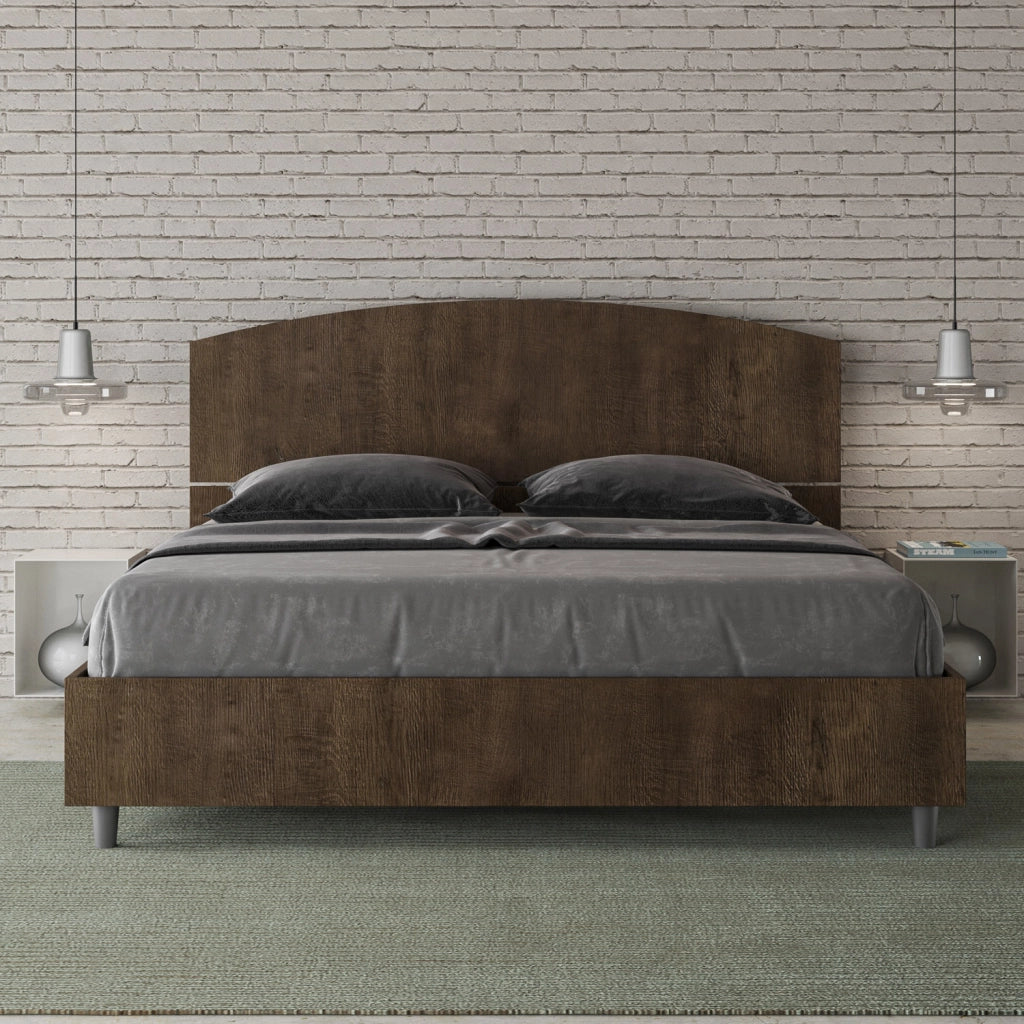 BS COM Letto matrimoniale senza rete 160x200 noce