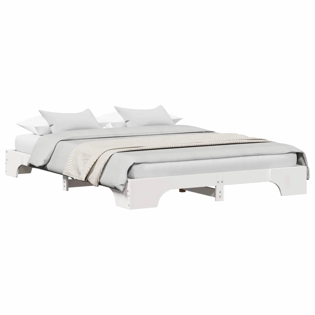 Letto matrimoniale | Letto per adulti | Struttura del letto Bianco 160 x 200 cm Pino massello