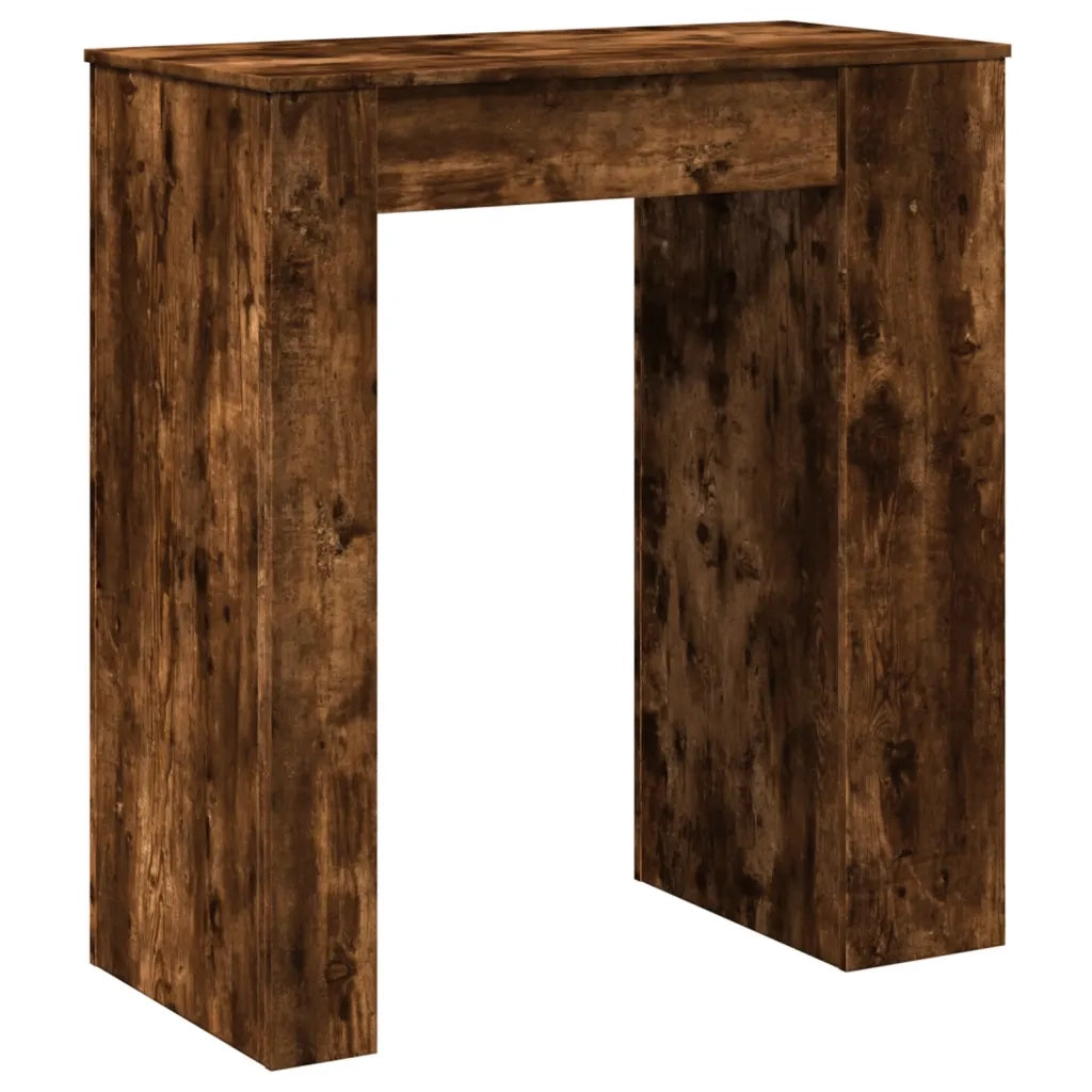 Tavolo Bar con Rastrelliera Rovere 95x47x103,5 cm Multistrato 854386