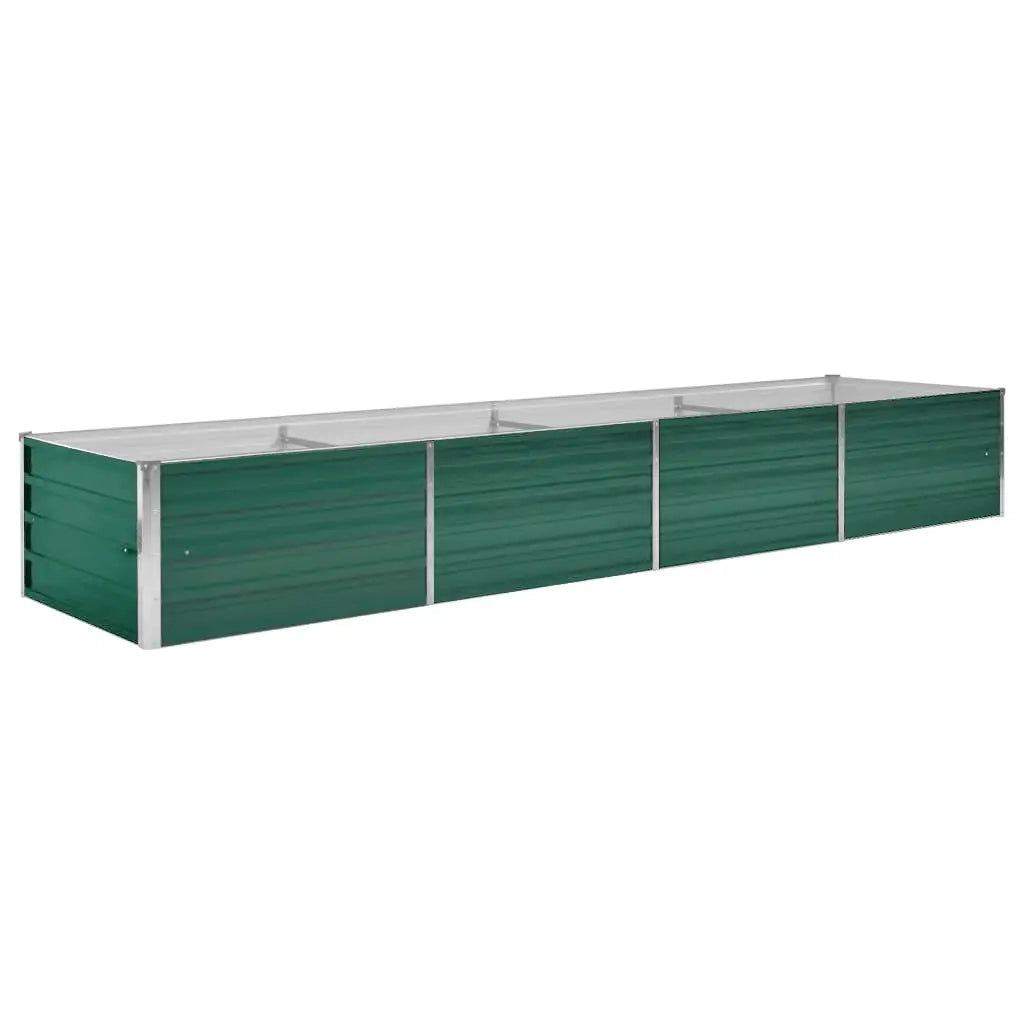 Fioriere | Cassetta per fiori | Letto Rialzato Giardino in Acciaio Zincato 320x80x45 cm Verde