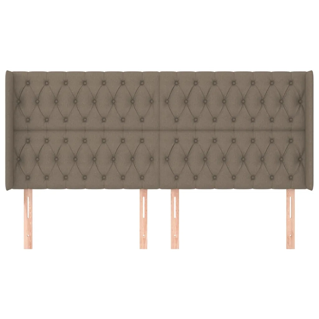 Testiera | Testata ad Orecchio Tortora 183x16x118/128 cm in Tessuto
