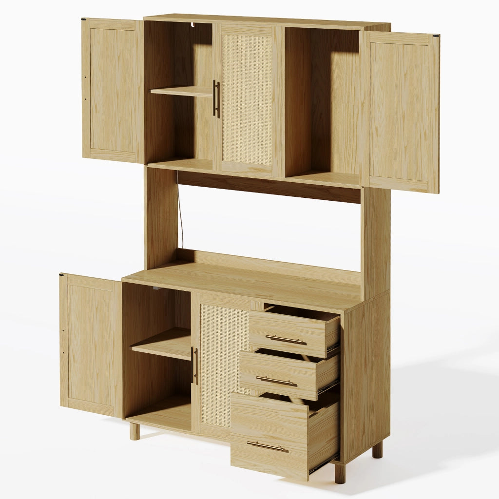 Credenza Buffet con LED, Cassetti e Ripiani ¨C MINIMAL ¨C Bianco/Oro, 183 cm