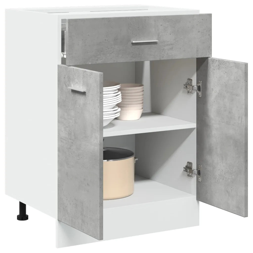 Armadio Inferiore Cassetto “Lyon” Grigio Cemento 60x46x81,5 856088