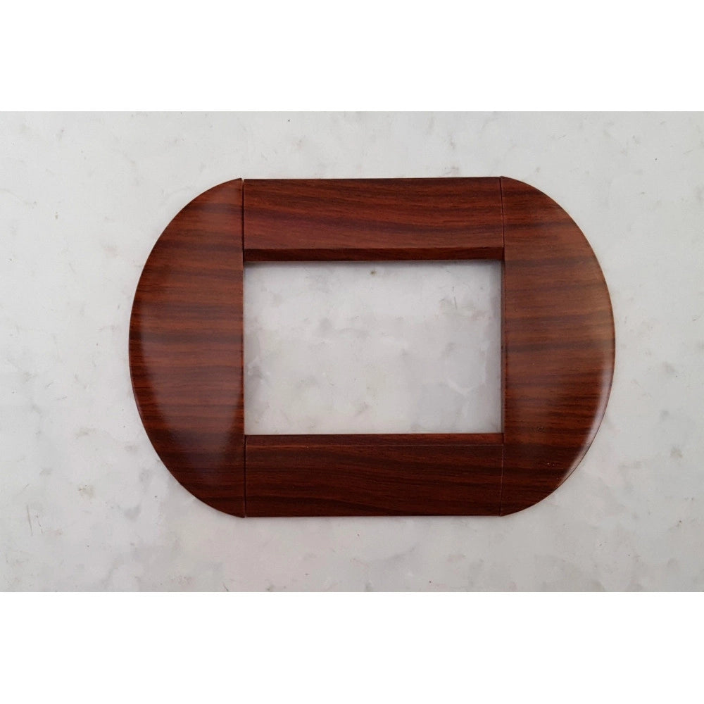 Trade Shop - Placca Placche Placchette Compatibili Living International Light Bombate Bticino - Legno Scuro -3 Fori     -